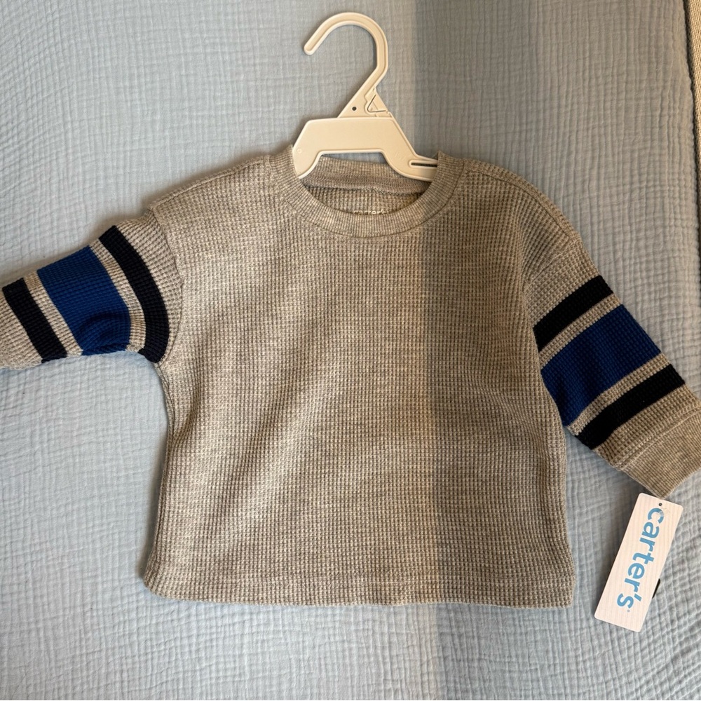 Carter's Kids Sweater with Gray and Blue Stripes